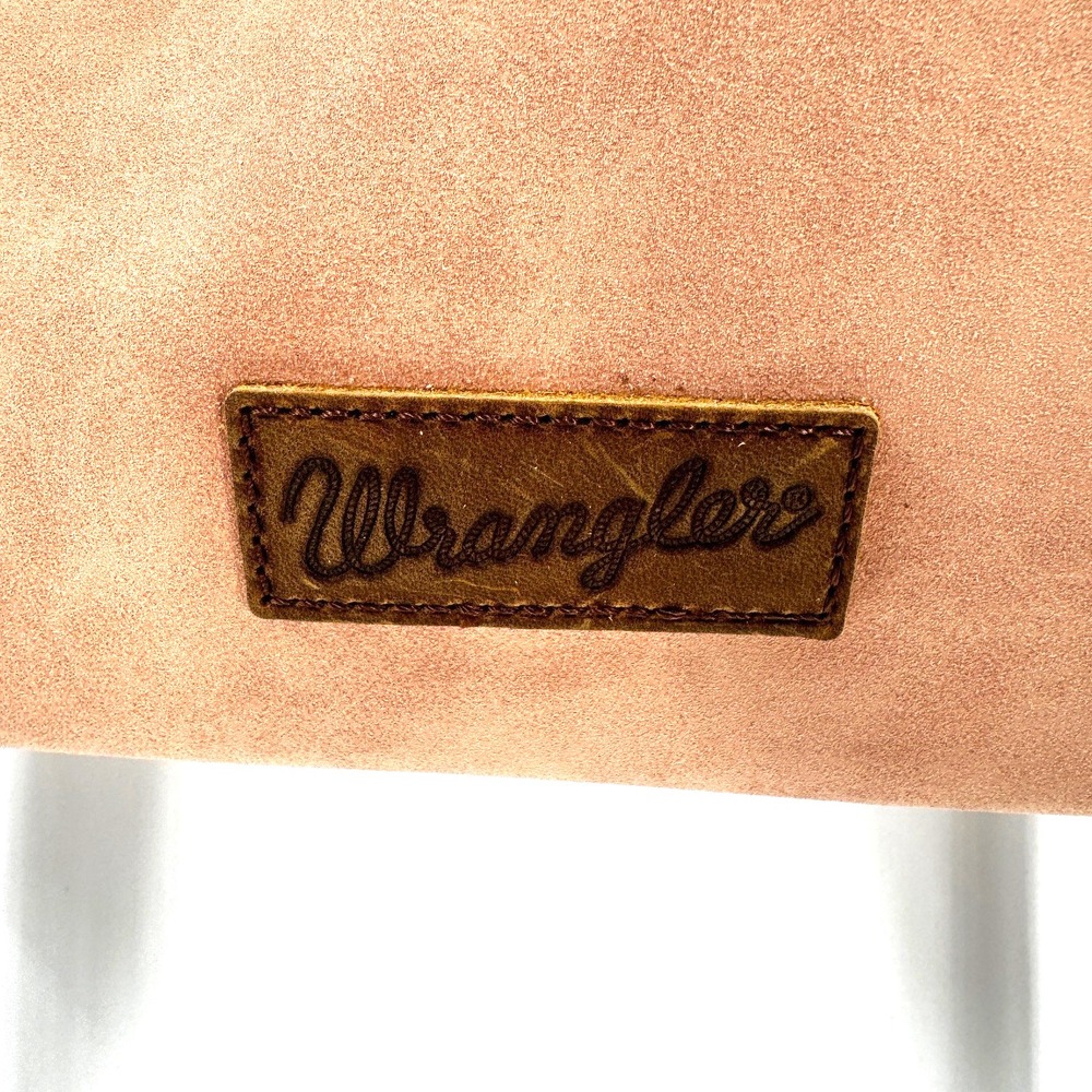 NEW Wrangler Shiloh Fringe Studded Leather Hobo Shoulder Bag Pink Western Boho - Picture 5 of 15